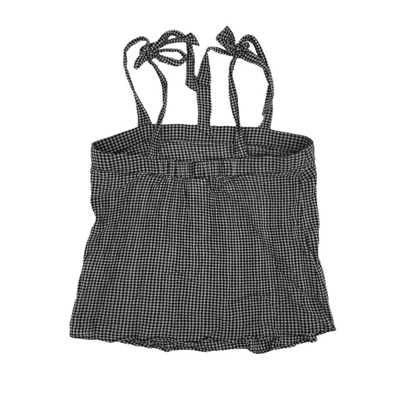 J. Crew Black White Gingham Adjustable Strap Bow Tie Top Size XXS Women’s - Picture 3 of 5